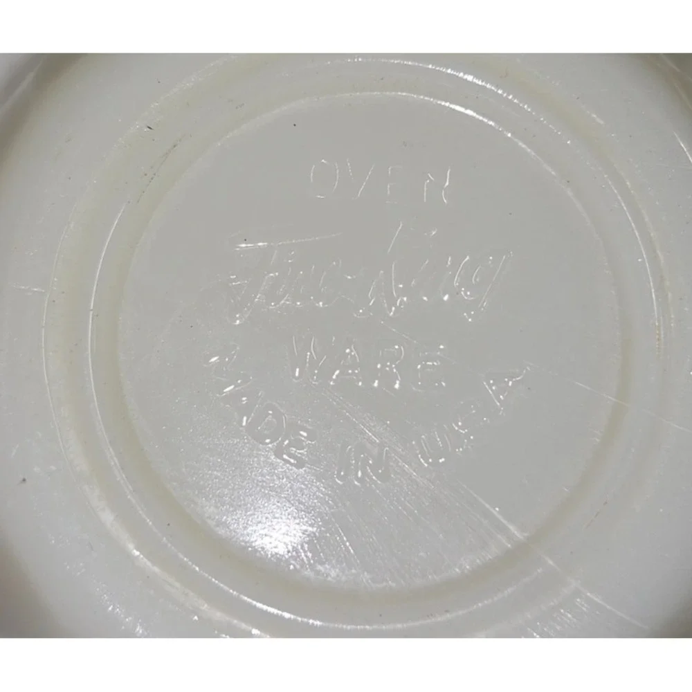 Old 1930's Fire King Glass Swirl Off-White Ivory Antique Cream and Sugar Set - Picture 6 of 11